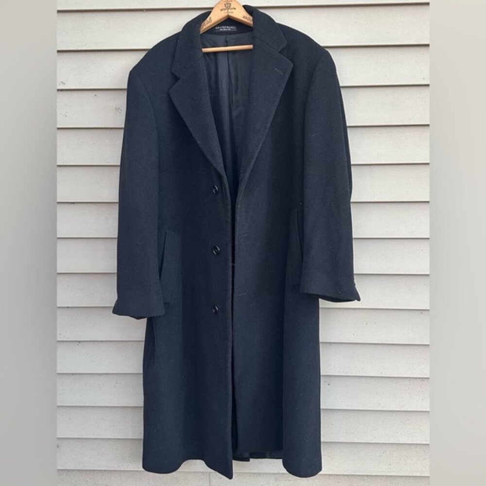 Ralph Lauren vintage cashmere blend coat overcoat black long large
